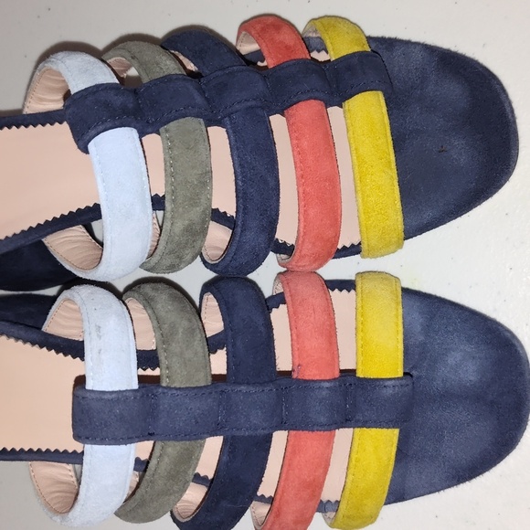 J.Crew Penny Multicolor Strappy Suede Slide Sandals, size 7 - Picture 5 of 12